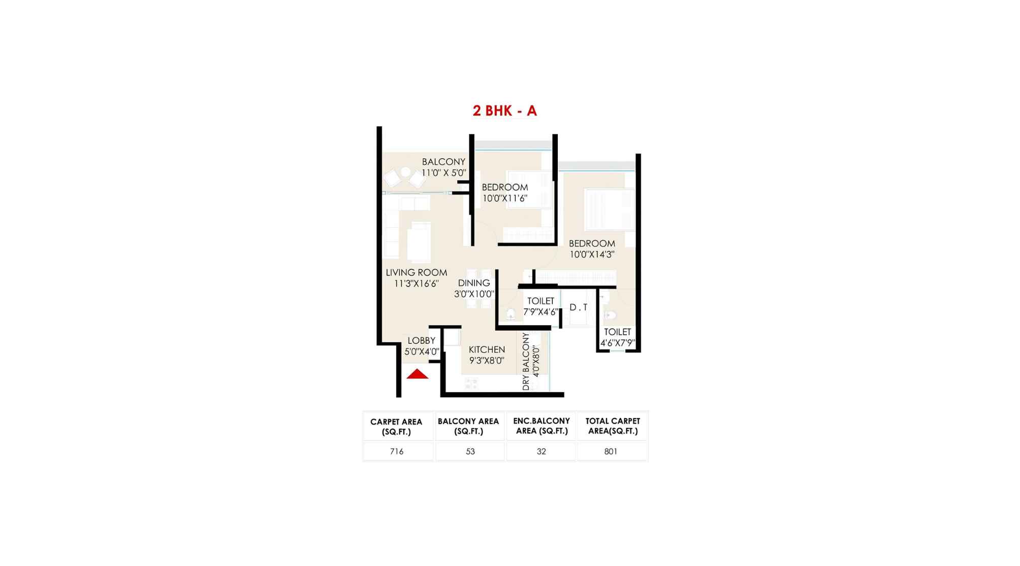 The-Rising-Saniket-Floor-Plan-Wing-B3-2-BHK-A-801-Sqft