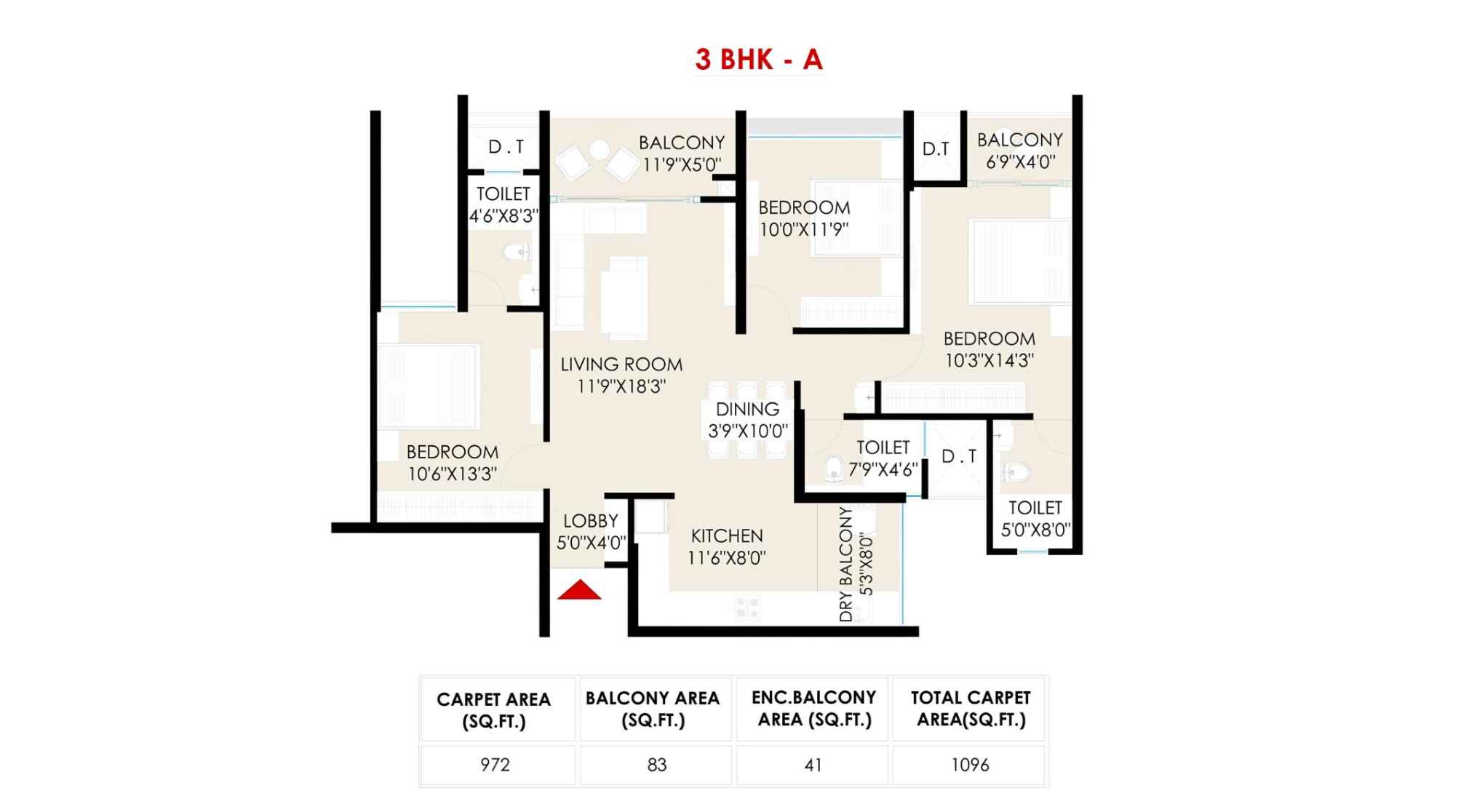 The-Rising-Saniket-Floor-Plan-Wing-B4-3-BHK-A-1096-Sqft