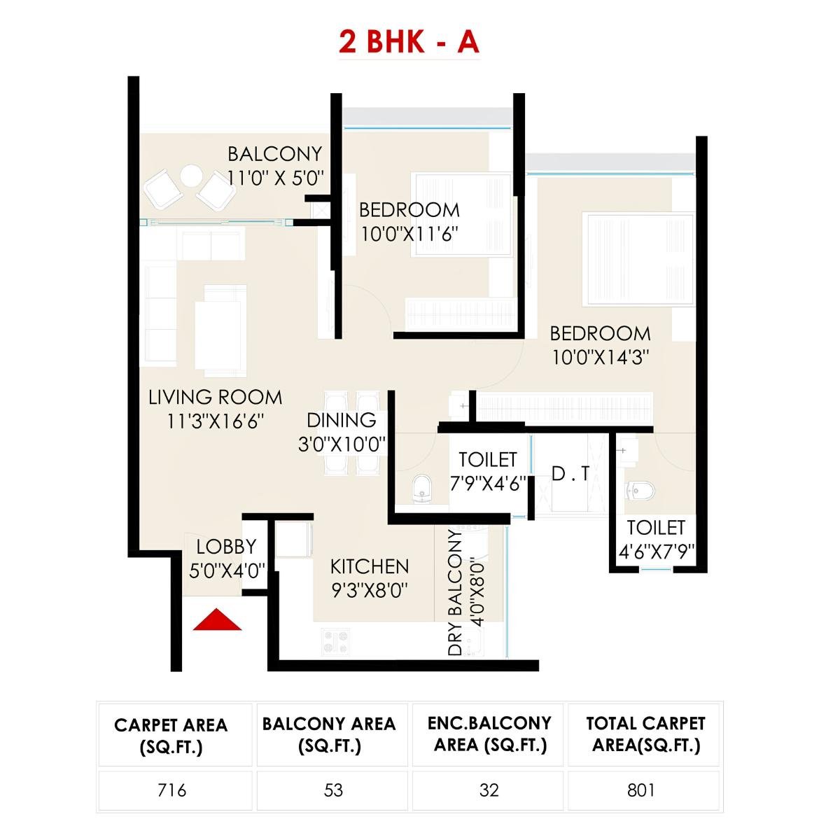 The-Rising-Saniket-Floor-Plan-Wing-B3-2-BHK-A-801-Sqft